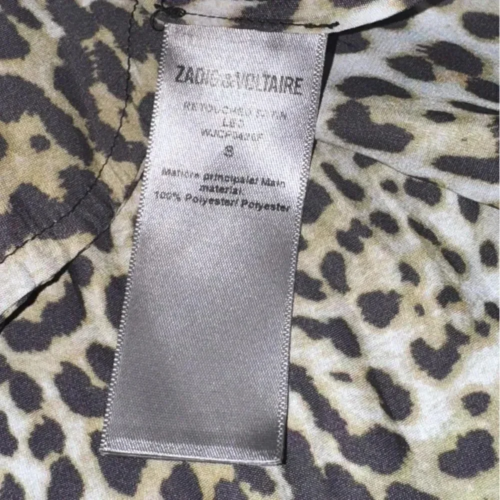 NWOT Women’s Zadig & Voltaire Retouched Satin Leo animal print Dress size small - Picture 7 of 7